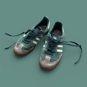 Adidas Forest Green and Stone Gray Sambas